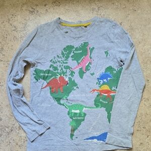 Mini Boden Dinosaur Map Kids Shirt Size 8-9Y